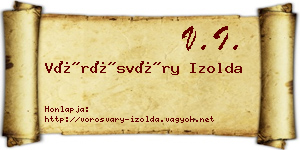 Vörösváry Izolda névjegykártya